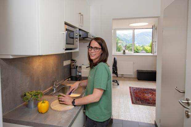 view of residence room and kitchenette