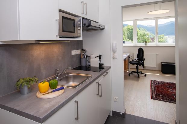 view of residence room and kitchenette